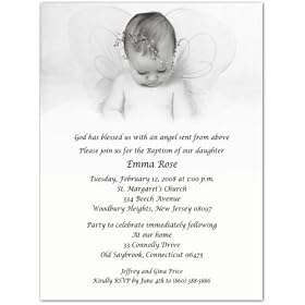 Baby Angel Baptism Christening Invitations - Set of 20
