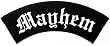 Mayhem Top Rocker Embroidered Patch Large Iron-On Motorcycle Biker Emblem