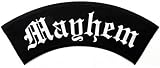 Mayhem Top Rocker Embroidered Patch Large Iron-On Motorcycle Biker Emblem