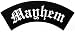 Mayhem Top Rocker Embroidered Patch Large Iron-On Motorcycle Biker Emblem