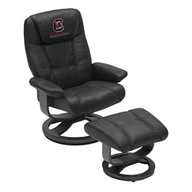 South Carolina Gamecocks Leather Swivel Chair with Ottoman