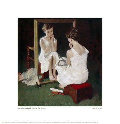 Girl at the Mirror Giclee Poster Print by Norman Rockwell, 14x14