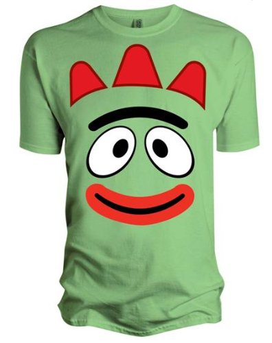 Yo Gabba Gabba Brobee Face Green Mens T-shirt Picture
