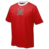 Nike Nebraska Cornhuskers Scarlet Contrast Neck Logo T-shirt