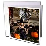 WhiteOak Art Designs Halloween - Midnight Halloween Fairy Witch - Greeting Cards-6 Greeting Cards with envelopes