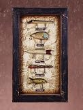Fishing Fish Lure Decorative Shadowbox Wood Collectible