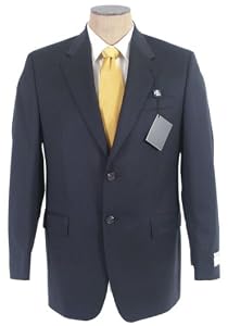 Ralph Lauren Mens Single Breasted 2 Button Solid Navy Blue Wool Suit - Size 40L