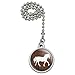 Horse Silhouette Cowboy Western Ceiling Fan and Light Pull Chain