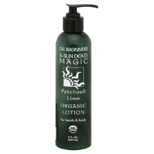 Dr. Bronner’s & All-One Organic Lotion for Hands & Body, Patchouli Lime, 8-Ounce Pump Bottle