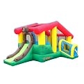 Bounceland Puppyland Inflatable Bounce House Bouncer With Slide - Green/ Yellow/ Red