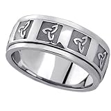 Hand Made Celtic Wedding Band in Platinum for Men (10mm)