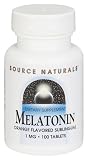 Source Naturals – Melatonin Sublingual/Orange, 1 mg, 100 tablets