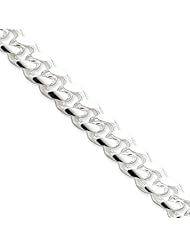 10.5mm, Sterling Silver, Domed Curb Chain, 9 inch