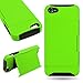 Wydan CoverON® Hybrid Dual Layer Case with Credit Card Holder for iPhone 5 5s - Neon Green Hard Black Soft Silicone for Apple