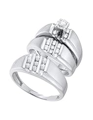 0.25CTW DIAMOND ROUND CENTER TRIO SET