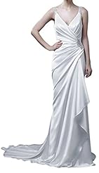 Sexy V-neck Backless Chiffon Mermaid Evening Dress/Bridesmaid Dress/Prom Dress/Party Dress/Wedding Dress 