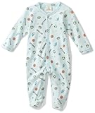IMAGE OF ABSORBA Baby-Boys Newborn Sporting Print Footie, Blue Print, 3/6