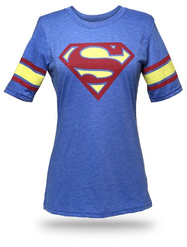  Superman Hockey Stripe Babydoll T-shirt
