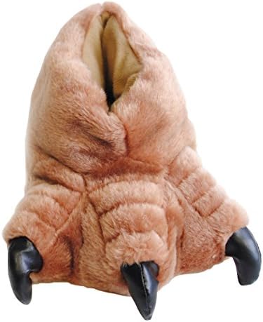 Slumberz Childrens/Kids Monster Animal Feet Slippers, Brown 11.5-12.5