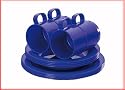 Kunststoffgeschirr-Trekking-Outdoor Geschirr-Set ; 12-teilig ; blau