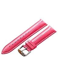 20mm Pink Lizard Grain Leather Watch Band Strap (Quick Release Pins!) with Stainless Steel Buckle - Fits All Watches!!!
