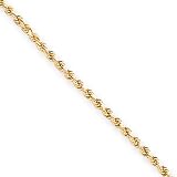 10k 2.25mm Handmade Diamond-cut Rope Chain