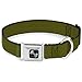 Buckle Down Olive Dog Collar Bone, Large/15-26