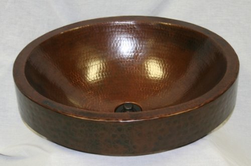 17 Round Skirted Copper Bathroom Sink