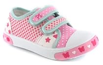 Girls Pink Princess Stardust Canvas Pumps - Pink - UK 4-12