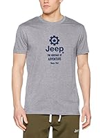 Jeep Camiseta Manga Corta O100662 (Gris Jaspeado / Azul)