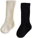 Baby Kilt Sock/Hose In Cream & Black - Ages 0 - 2