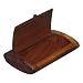 Carved Burl Wood Desktop Business Card Holder