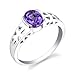 Sterling Silver 1.00 cts Oval Shape Amethyst Ring title=