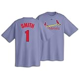 Majestic St Louis Cardinals #1 Ozzie Smith Light Blue Cooperstown Player T-shirt (X-Large)