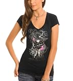 41aPlLtKjtL. SL160  G by GUESS Sadie Sword Embellished Tee, BLACK