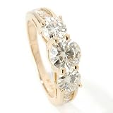 14K White or Yellow Gold 3-Stone Moissanite Ring