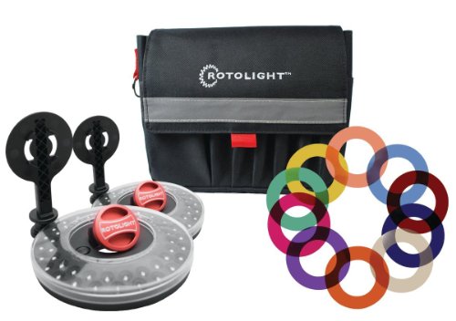 Rotolight Interview Lighting Kit with 2 HD LED Stealth Ringlights, 2 Stands Color Filters Also Includes Belt Pouch