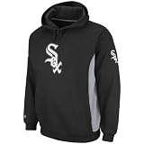 MLB Men's Chicago White Sox Captain Hooded Fleece Pullover (Black/Stone Gray, XX-Large)