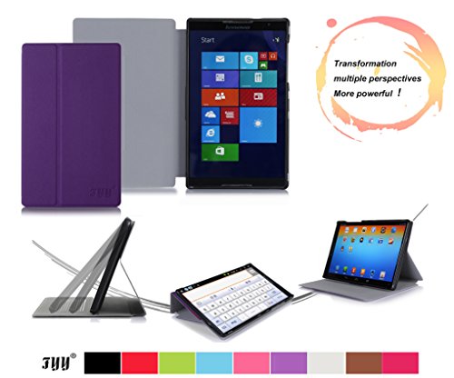 Lenovo Tab S8-50 case, FYY Ultra Slim Lightweight Premium PU Leather Cover Multi-Angle Stand Case for Lenovo Tab S8-50 Purple