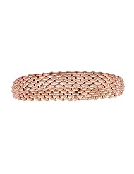 Rose Gold-color Sterling Silver Stretch Anti-Tarnish Mesh Bracelet AWSS-75-003