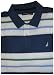 Men's Nautica Short Sleeve Polo Shirt Blue with Multi-colored Stripes