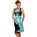 zauberhaftes kurzes Dirndl JESSY, schwarz mit rot, flieder oder t�rkis, 2tlg, 60 cm