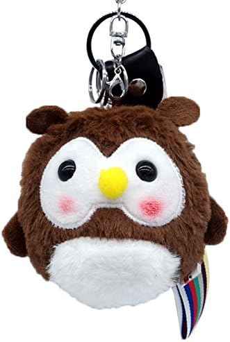 Cartoon Owl Plush Keychain Plush Stuffed Animal Clip Key Ring-Color5