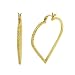 18k Yellow Gold Plated Sterling Silver Double Diamond-Cut Heart Hoop Earrings (1.4