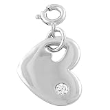 Sterling Silver Cubic Zirconia Double Heart Charm