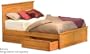 Twin Size Platform Bed with Raised Panel Footboard Caramel Latte Finish