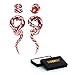 BodyJ4You Glass Spiral Tapers Kit with Plugs 4 Pieces Ribbon Black and Red - 4G-14mm