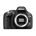 Nikon D5200 SLR-Digitalkamera (24,1 Megapixel, 7,6 cm (3 Zoll) TFT-Display, Full HD, HDMI) nur Geh�use schwarz