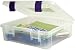 File Tub-Project Organizer and Album Storage, Natural with Purple Latches