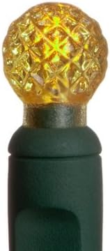 50 Raspberry G12 Gold LED Christmas Light Set; Green Wire